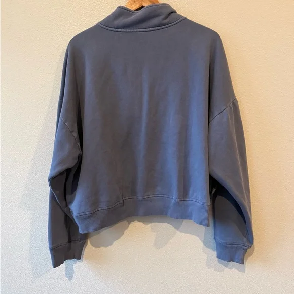 Victoria's Secret Pink Heathered Blue quarter zip - Picture 3 of 3